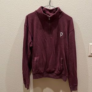 PINK quarter zip maroon sweatshirt